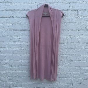 Joan Vass Pale pink long sweater vest sz S
